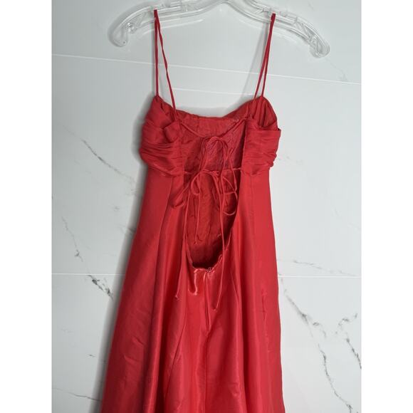 VTG Y2K Pink Empire Waist Open Back Formal Dress Gown Sz 6 USA Prom Wedding - Picture 5 of 9